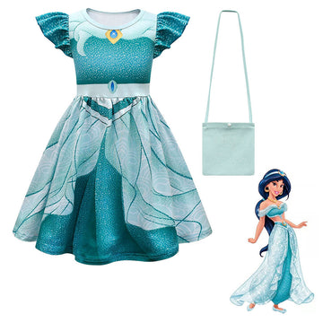 Anime La Princesa Jasmine Niños Cosplay Navidad Disfraz Traje Vestido